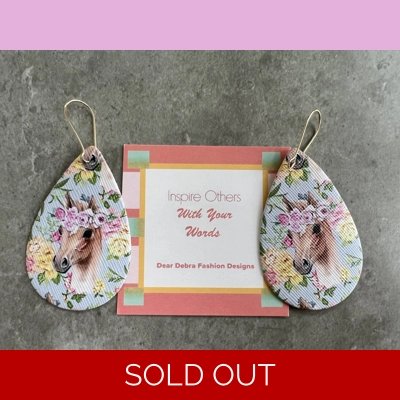 Horse light Weight faux leather dangle earrings